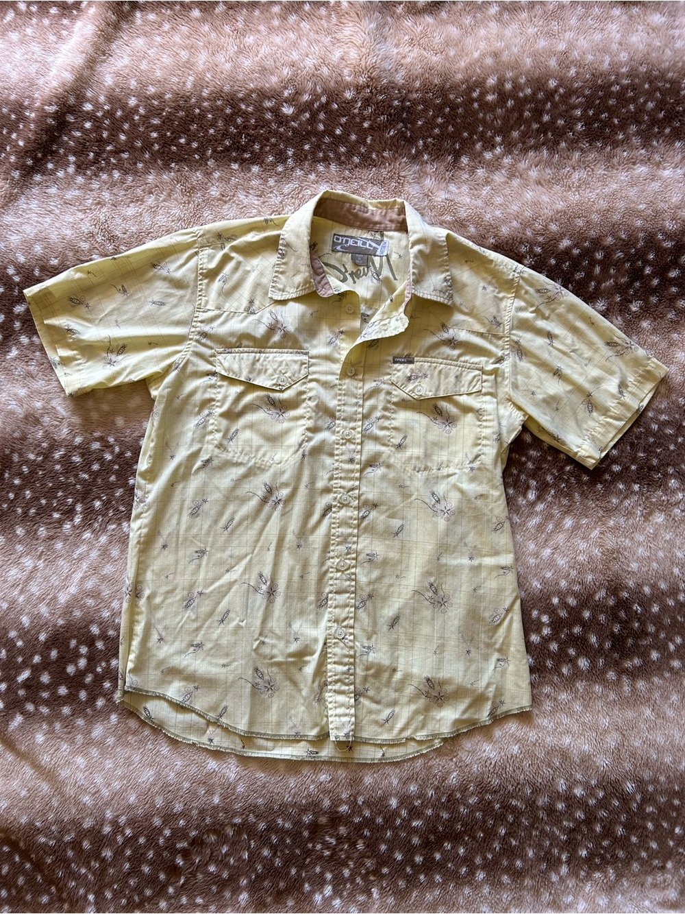 O’neil vintage style yellow button up size M